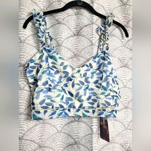 Kendall & Kylie Indigo Tropical Crop Top Size Large